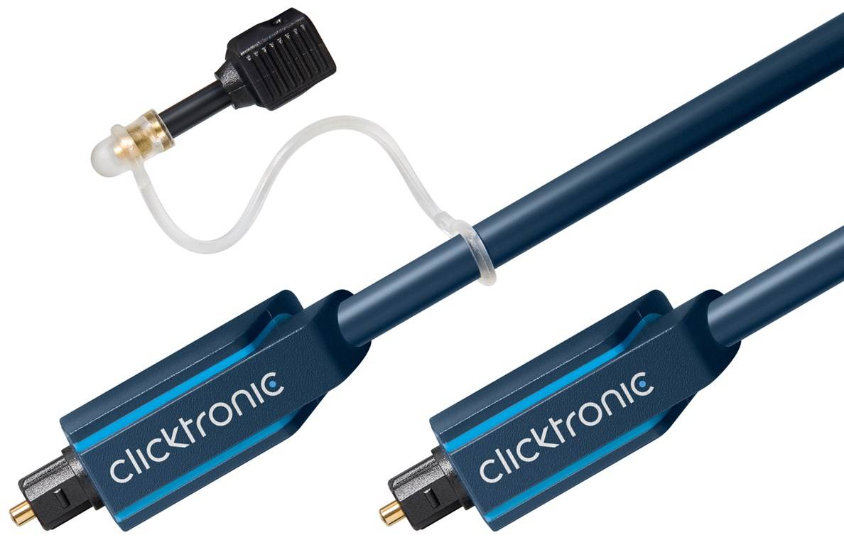 Clicktronic 70366 Toslink Kabel Audio POF Optisches Kabel Polymer Lichtwellenleiter Audiokabel Optical Cable Grau 1m-4
