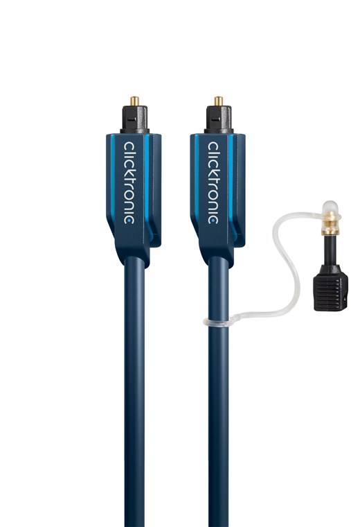 Clicktronic 70366 Toslink Kabel Audio POF Optisches Kabel Polymer Lichtwellenleiter Audiokabel Optical Cable Grau 1m-5