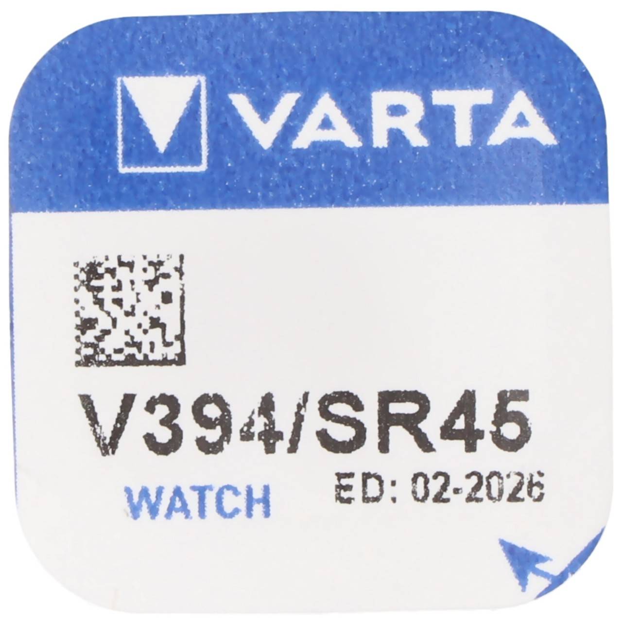 394, Varta V394, SR45, SR936SW, L936F Knopfzelle für Uhren etc.-1