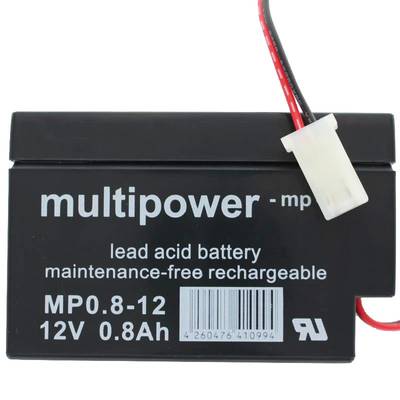 Multipower MP0.8-12AMP 12 Volt 800mAh mit AMP Stecker Buchse