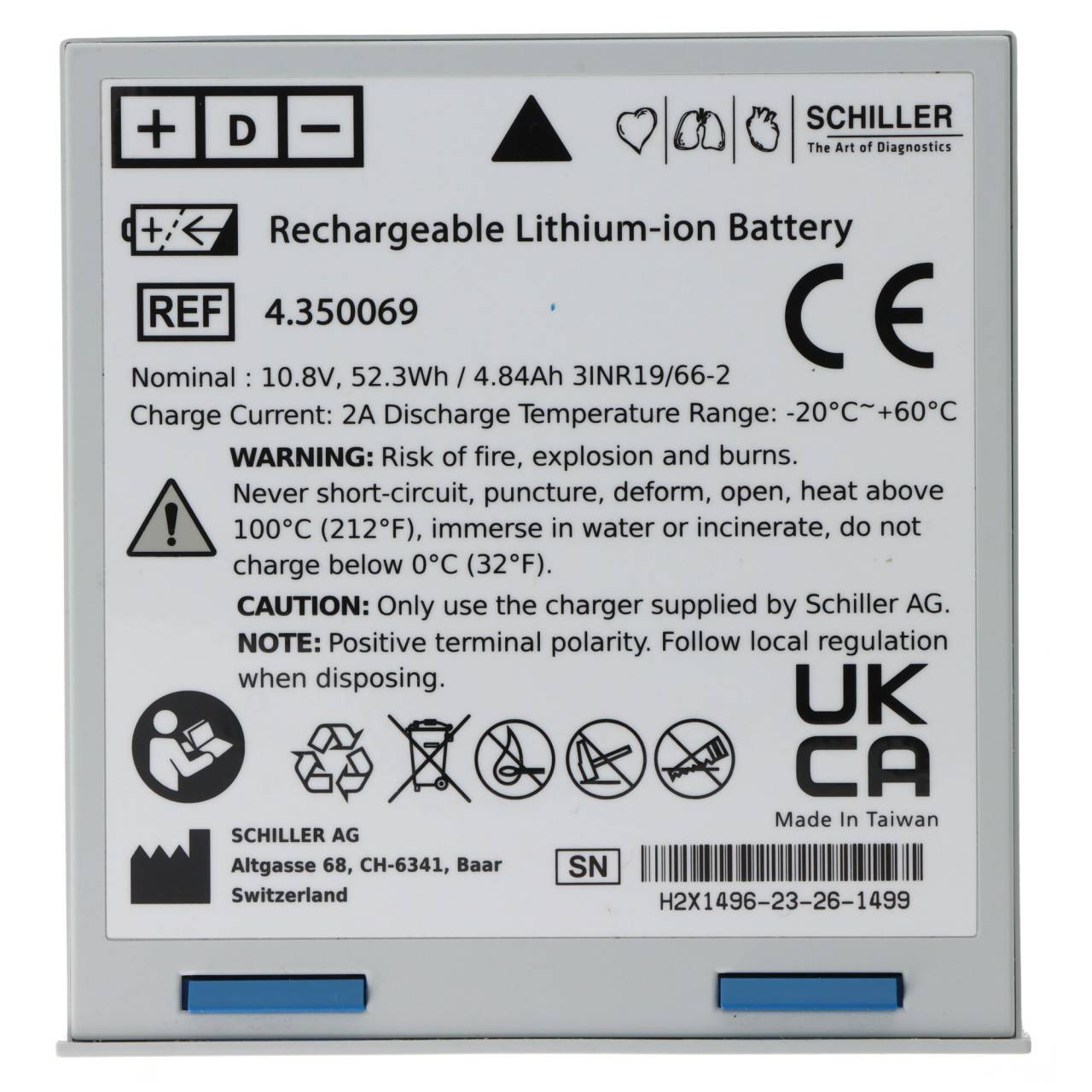 Original Li Ion Akku Schiller Defibrillator Defigard 5000 - 2.200132-3