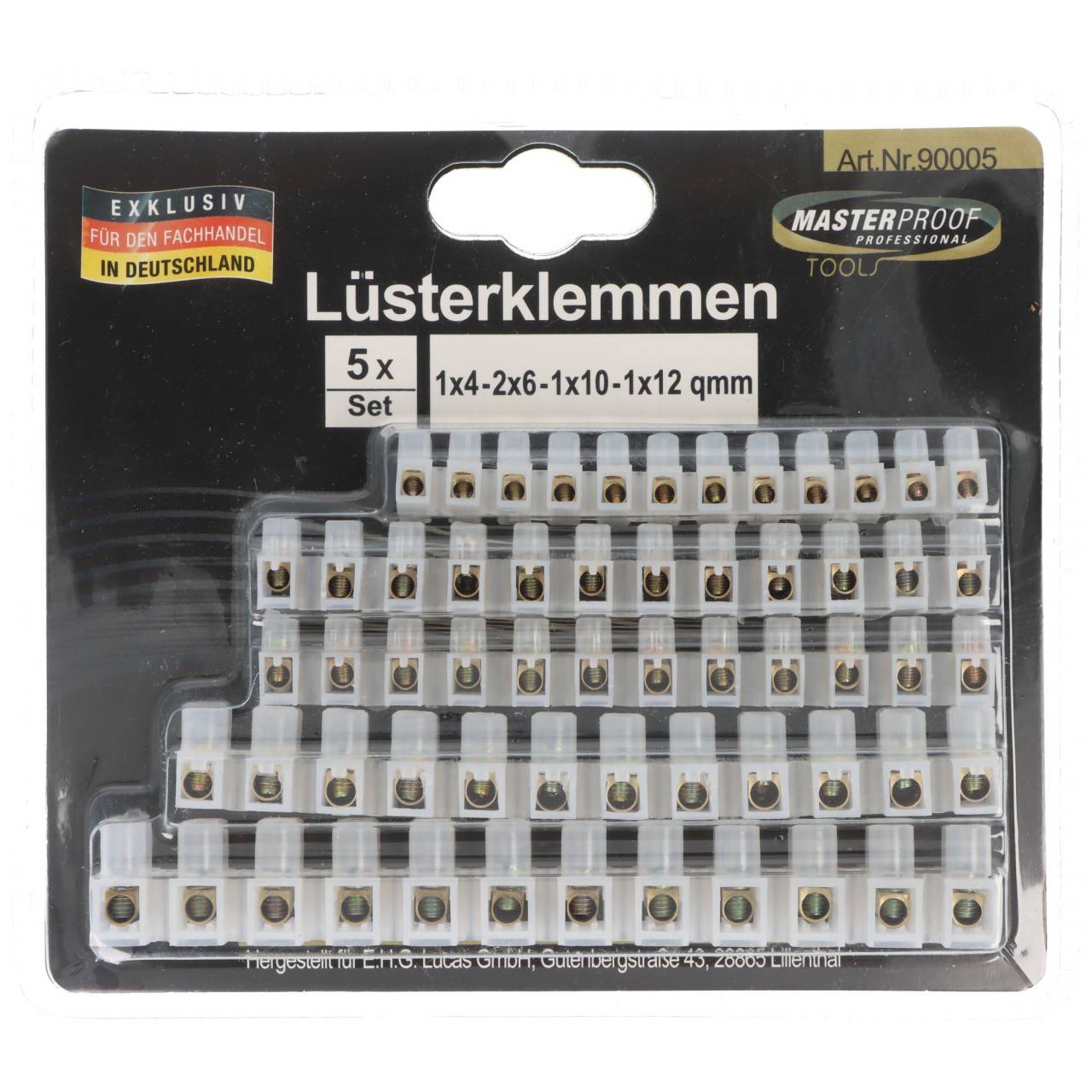 Lüsterklemmen Sortiment bestehend aus 60 Stück transparent terminal stripes-1