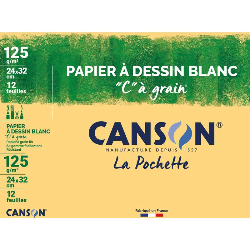 CANSON Zeichenpapier "C" à Grain, 320 x 240 mm, 125 g/qm (339207700)