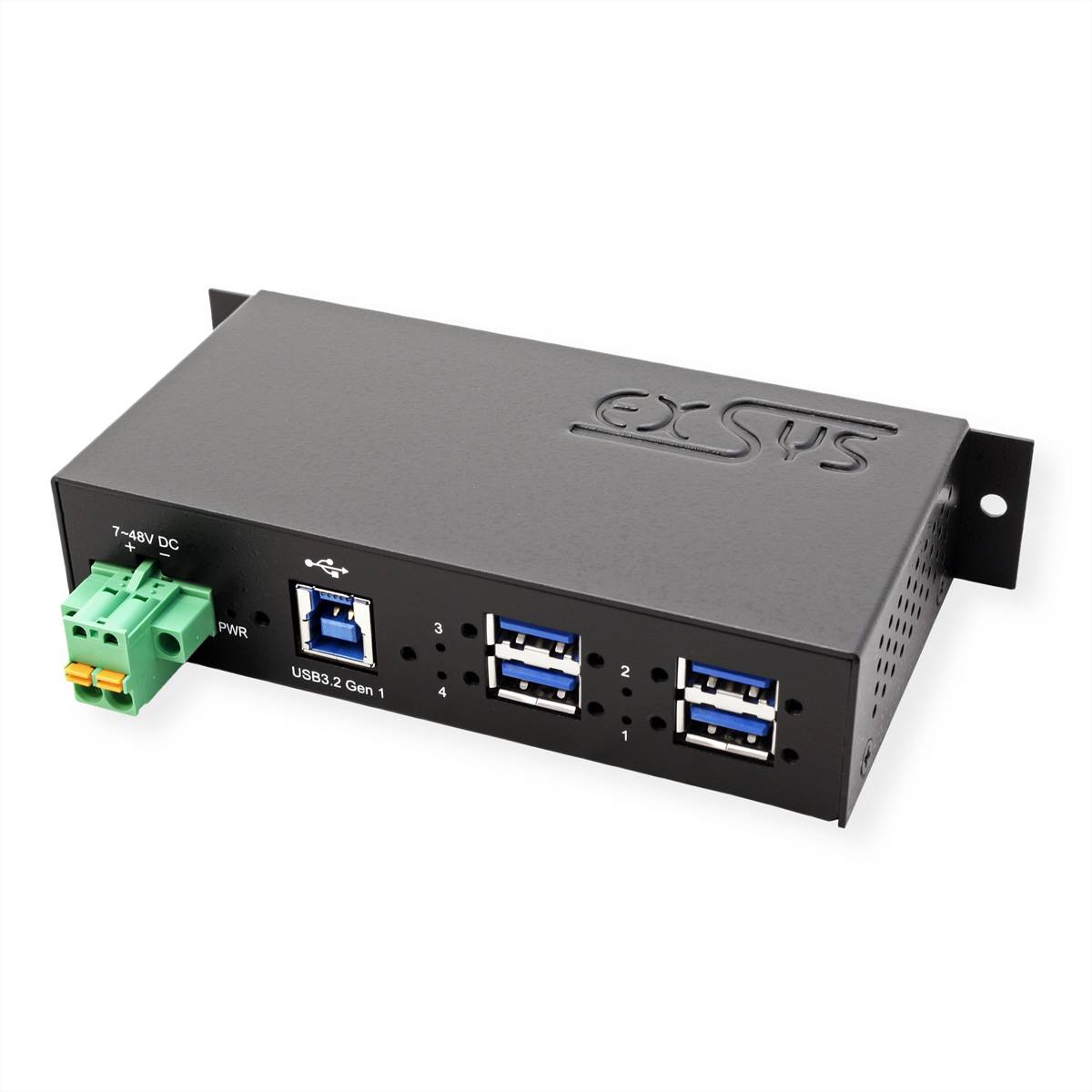 EXSYS EX-1185HMVS-2 4-Port Metall USB 3.2 Gen1 mit 15KV ESD Überspannungs-Schutz-1