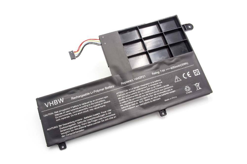 vhbw Akku kompatibel mit Lenovo Yoga 500-15ISK(80R60059GE) | 500-15ISK(80R6007SGE) Notebook (4050 mAh, 7,4 V-0