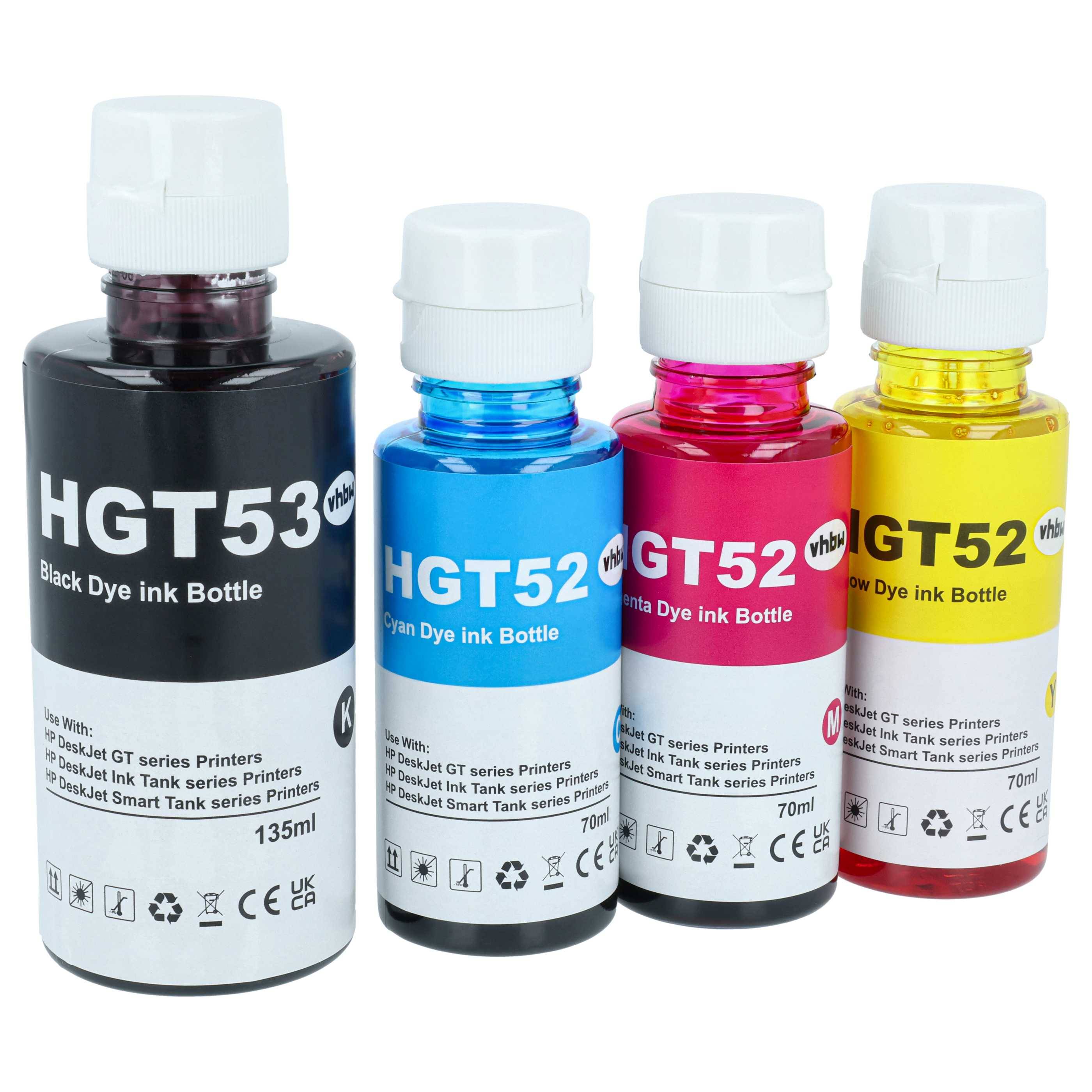 vhbw 4x Nachfülltinte kompatibel mit HP Smart Tank 419 | 415, 5105, 455, 450, 319, 315, 457 Drucker - Refillset Cyan-0