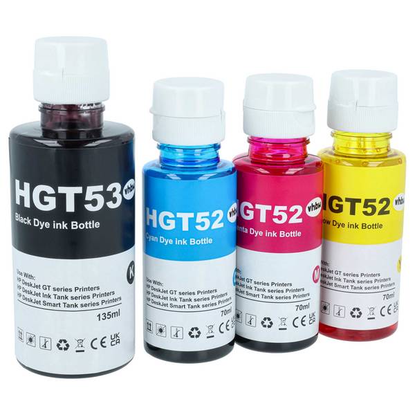 vhbw 4x Nachfülltinte kompatibel mit HP Smart Tank 419 | 415, 5105, 455, 450, 319, 315, 457 Drucker - Refillset Cyan