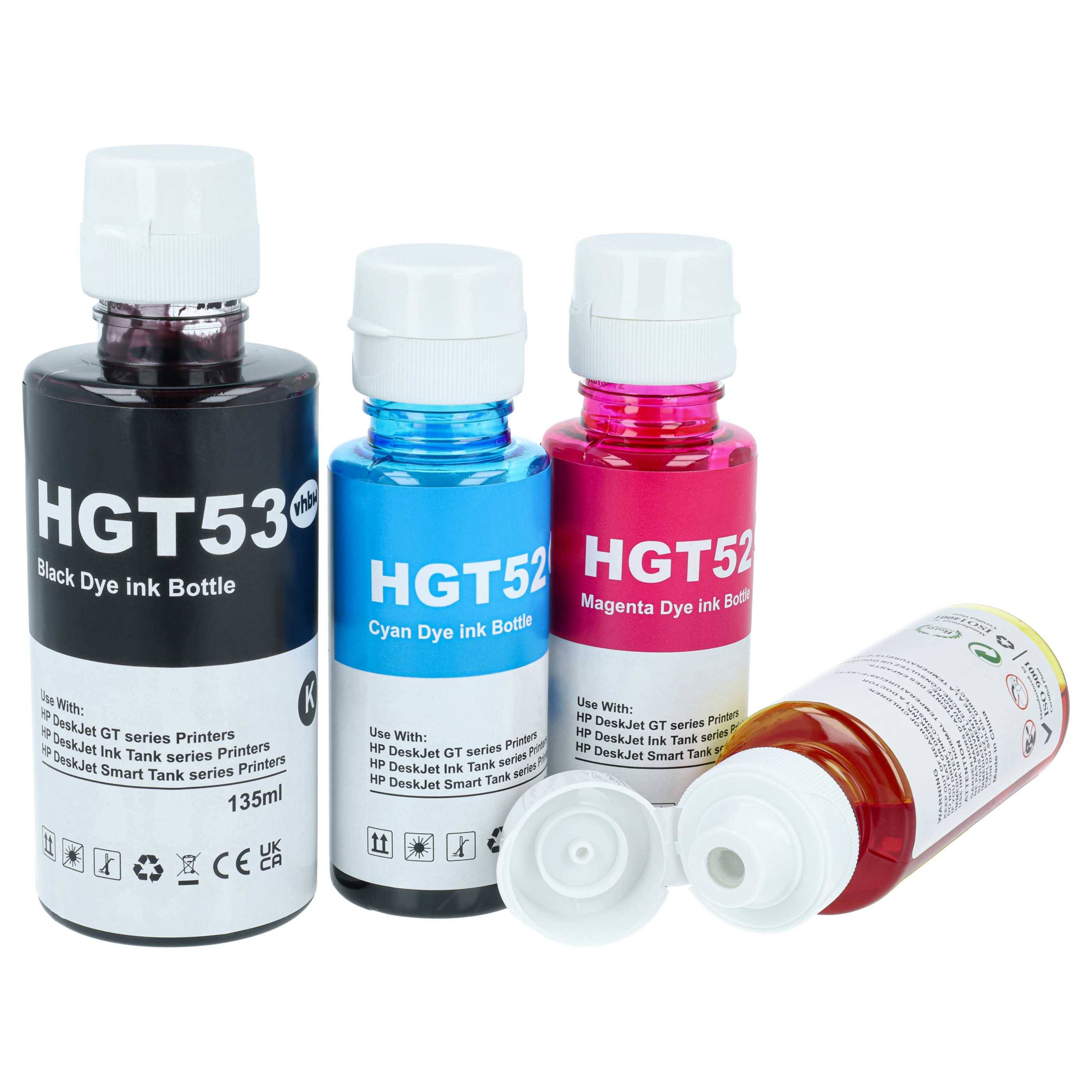 vhbw 4x Nachfülltinte kompatibel mit HP Smart Tank 419 | 415, 5105, 455, 450, 319, 315, 457 Drucker - Refillset Cyan-1