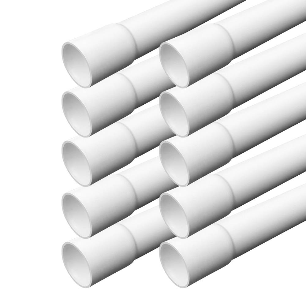 Symbolbild für Installationsrohr M32 gemufft 10m + 20 Klemmschellen – Kabelrohr starr 32mm PVC für Aufputzinstallation Weiß