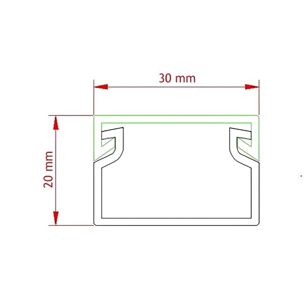 Symbolbild für ARLI Kabelkanal selbstklebend 30x20 mm Weiß – 4m Installationskanal mit Klebeband & Bodenlochung