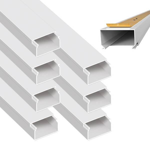 ARLI Kabelkanal selbstklebend 30x20 mm Weiß – 8m Installationskanal mit Klebeband & Bodenlochung