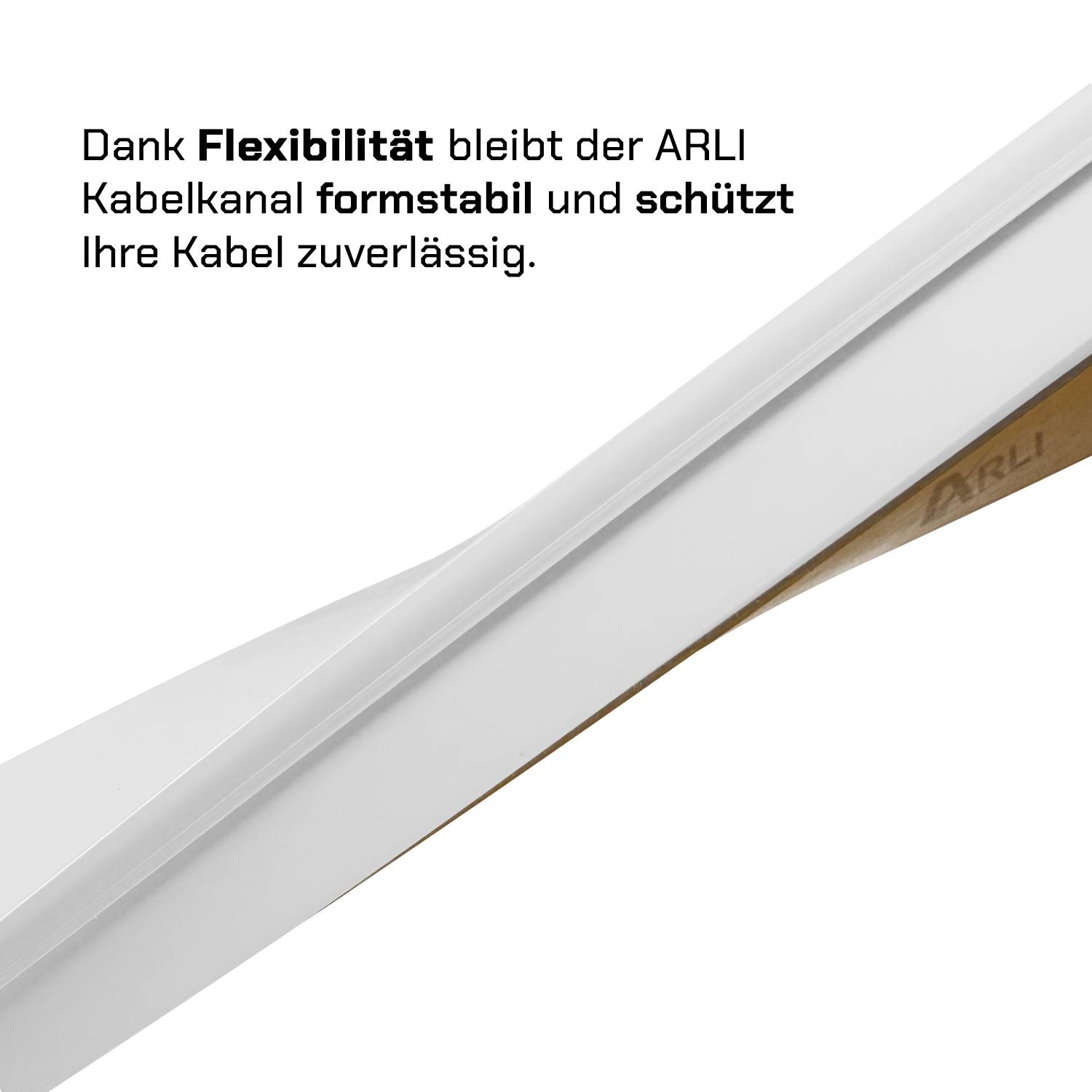ARLI Kabelkanal selbstklebend 30x20 mm Weiß – 4m Installationskanal mit Klebeband & Bodenlochung-3