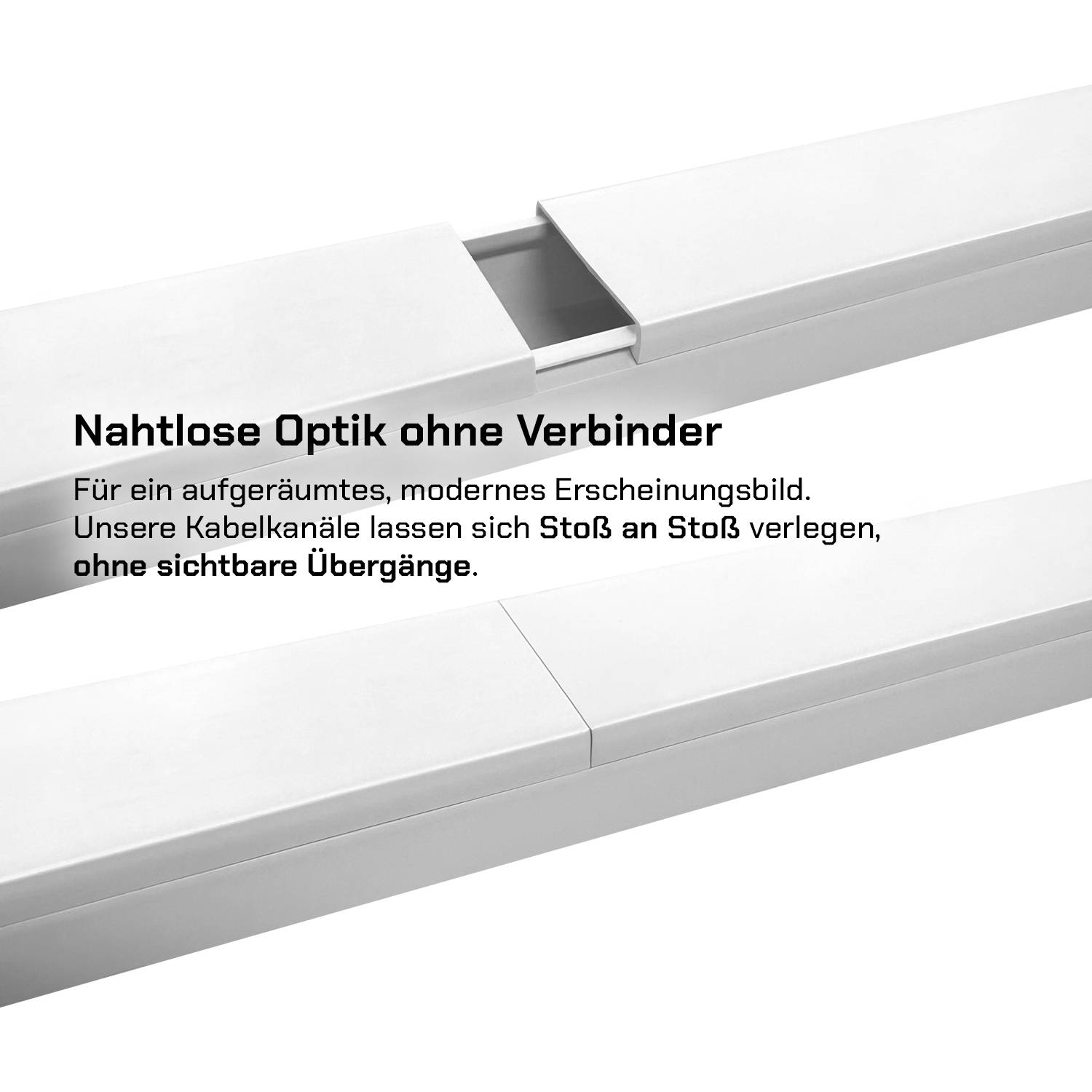 ARLI Kabelkanal selbstklebend 30x20 mm Weiß – 4m Installationskanal mit Klebeband & Bodenlochung-4