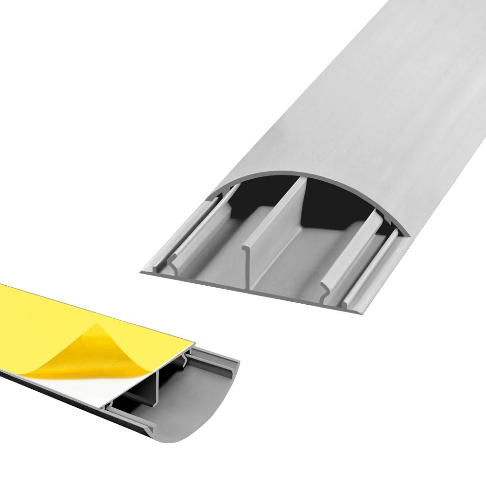 ARLI Kabelkanal halbrund selbstklebend 50x12 mm Grau – 8x 1m Wand- & Fußboden Kabelbrücke-1