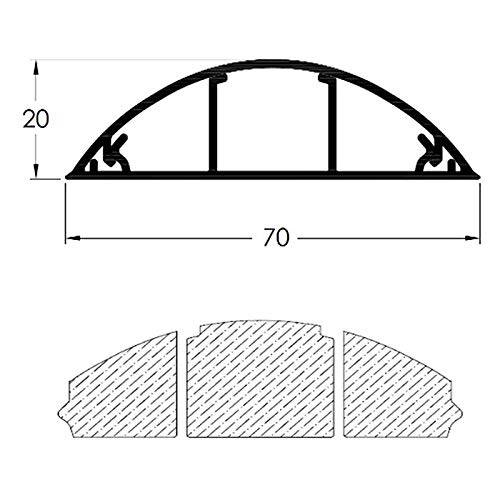 ARLI Kabelkanal halbrund selbstklebend 70x20 mm Grau – 2x 1m Wand- & Fußboden Kabelbrücke-4