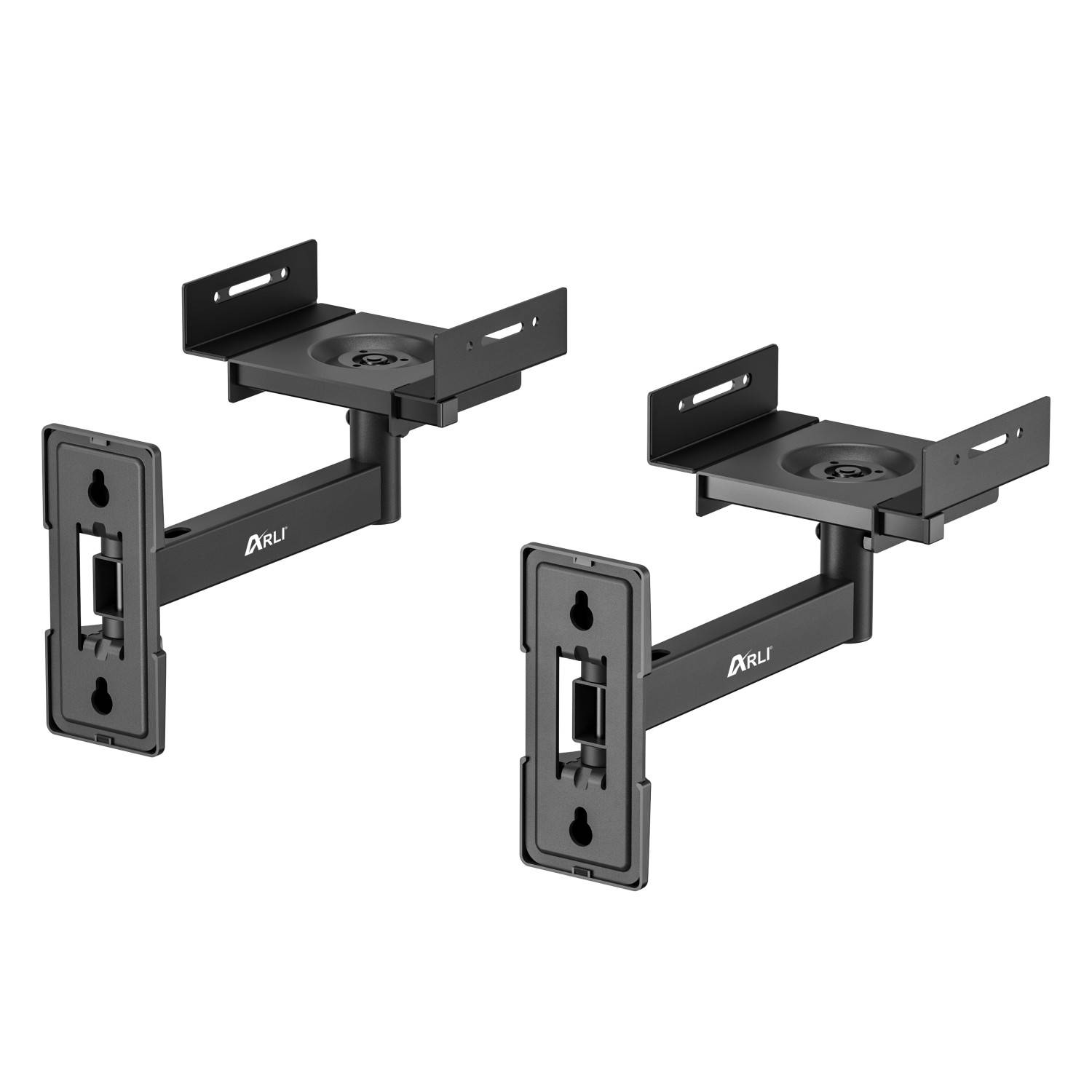 2x ARLI Lautsprecher Wandhalter Universal Boxenhalter schwenkbar neigbar mit Kabelführung-1