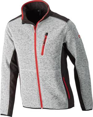 Strickjacke,Softshell,Gr.2XL,hellgrau-rot,FORTIS - Artikel: 4317784745529