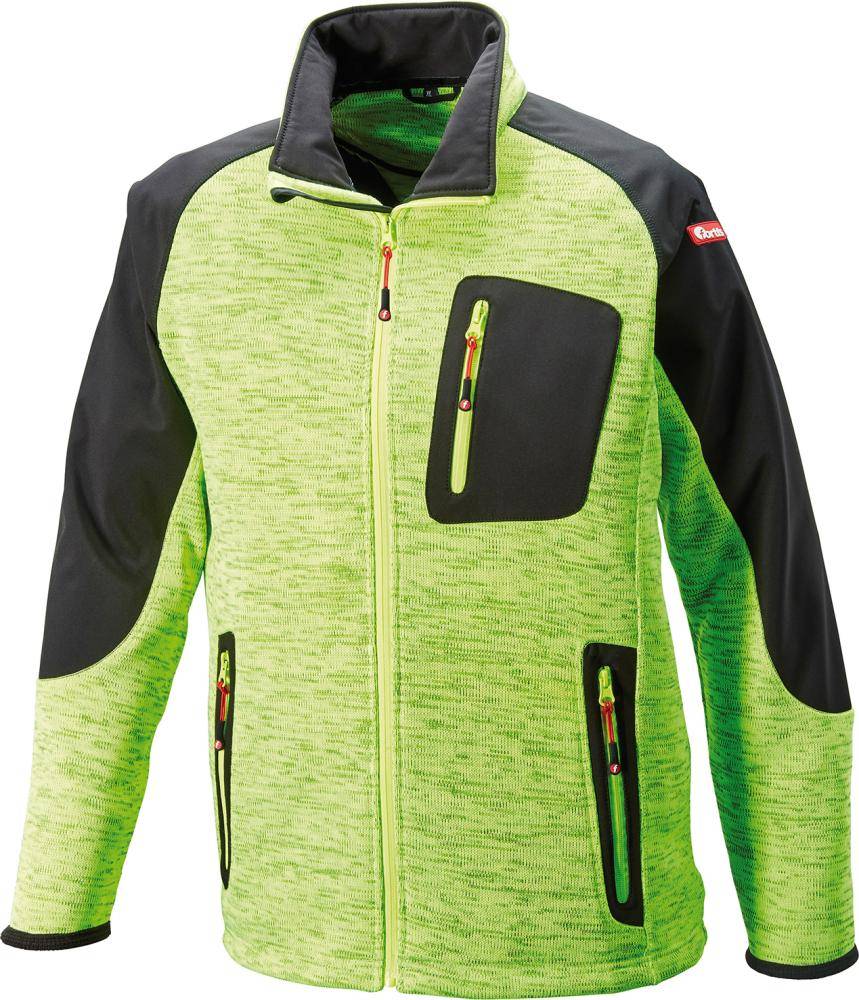 Strickjacke,Softshell,Gr.XL,limegreen/schw.,FORTIS - Artikel: 4317784748544-0