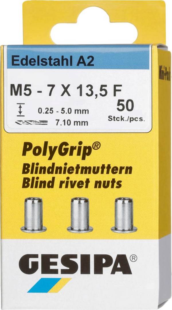 Bl.Nietm. VA Minipack Polygrip A2 M5 x 7 x 13,5 - Artikel: 4007081953832