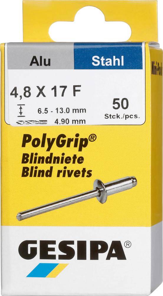 Mini-Pack PolyGrip Alu/Stahl 4,8 x 17 Gesipa - Artikel: 4007081049788-0