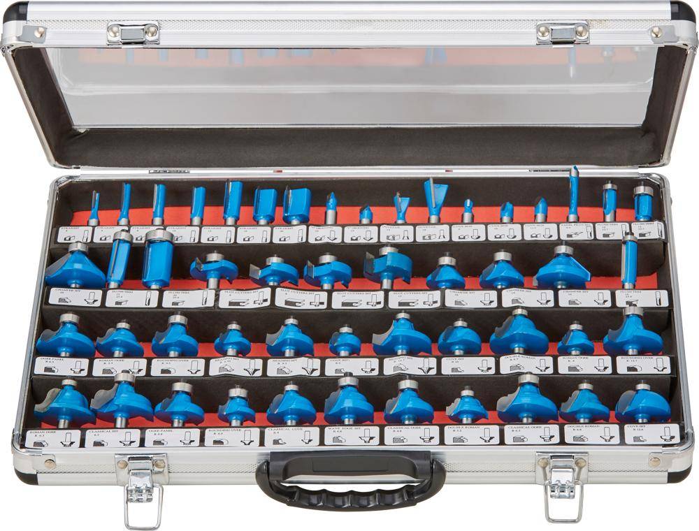 Oberfräserkassette 50-tlg. i.Alukoffer Fisch - Artikel: 9002696205623-0