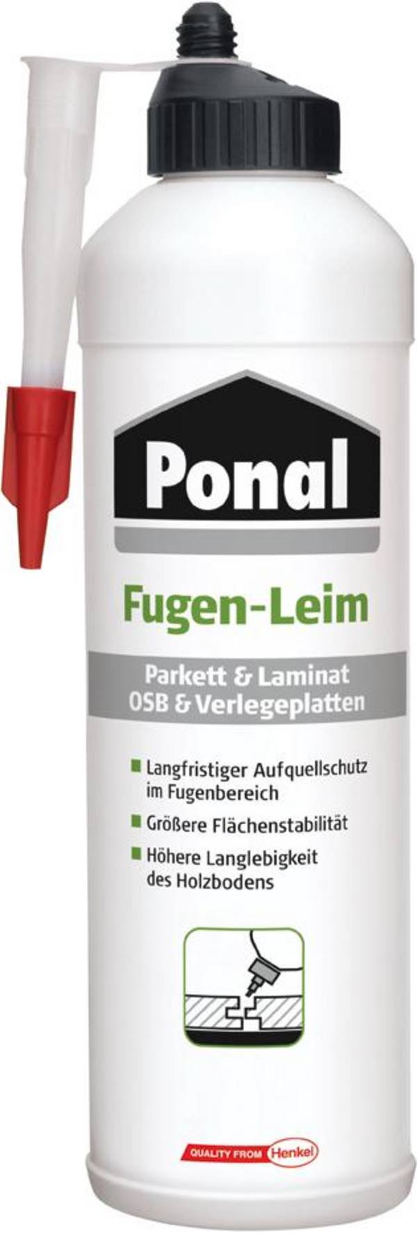 Parkett u.Laminat Fugenleim 1kg EN 204: D4 Flasche PONAL
