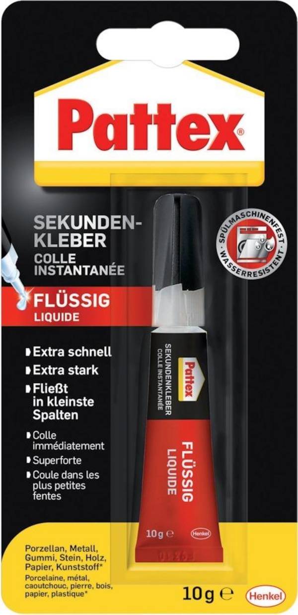 Sekundenkleber flüssig 10g farblos Tube PATTEX