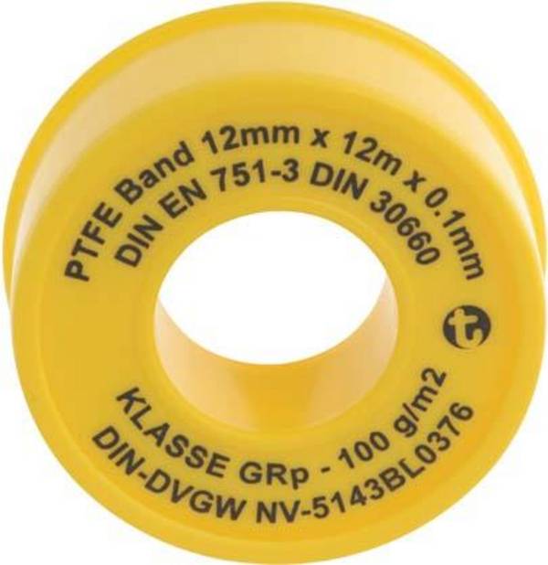 Dichtbandrolle PTFE 12m x 12mm x 0,1mm - Artikel: 4015933018806