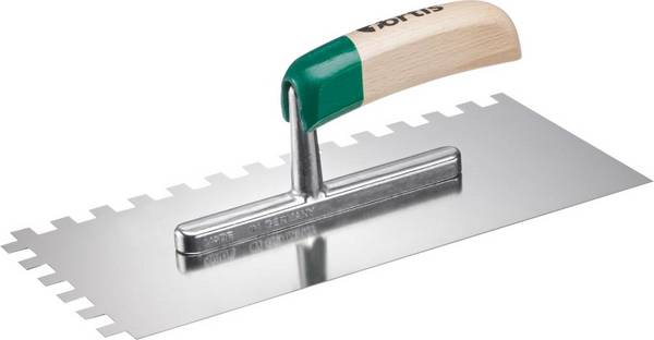 Glättekelle gezahnt rfr. 280x130mm 10x10mm FORTIS - Artikel: 4317784790260
