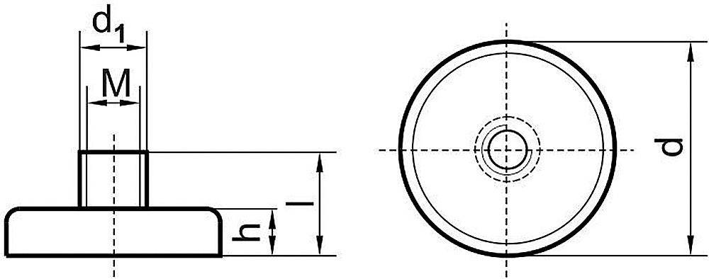 NdFeB-Flachgreif. m.Gew. 10 x 4,5 / 11,5mm Beloh - Artikel: 4030615332230-1