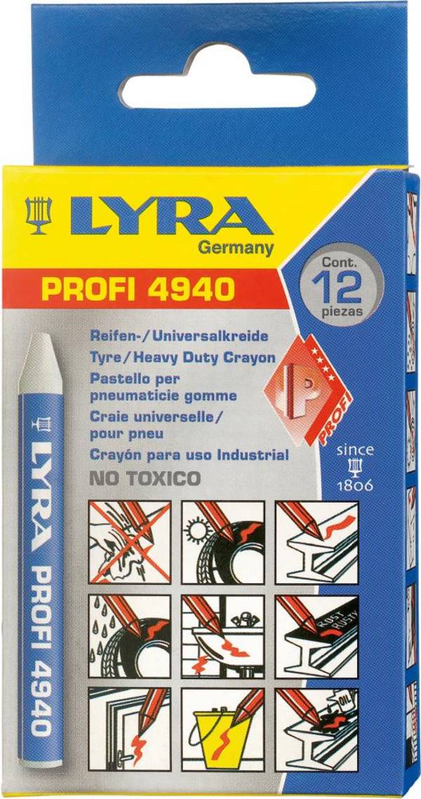 Reifen-/Universalkreide 4940 a 12 St. weiß Lyra - Artikel: 4084900551295