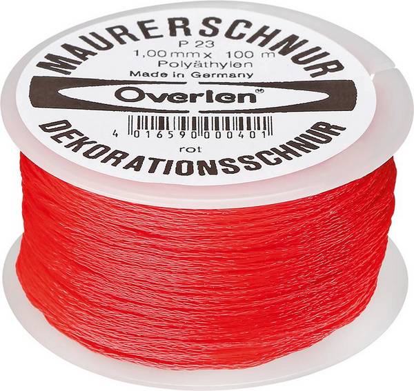 Maurerschnur PE 1,0mm 100m rot Overmann - Artikel: 4016590000401