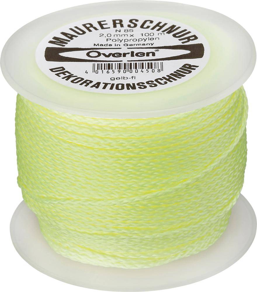 Maurerschnur PP fluoresz.2,0mm 100m gelb Overmann - Artikel: 4016590004508-0