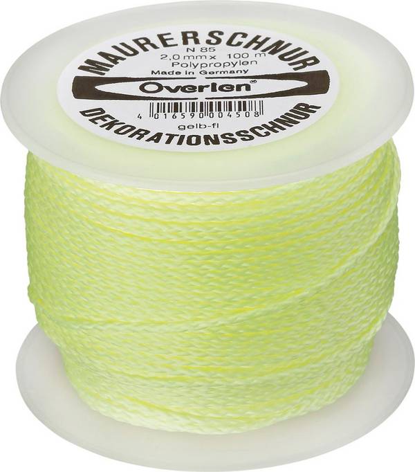 Maurerschnur PP fluoresz.2,0mm 100m gelb Overmann - Artikel: 4016590004508