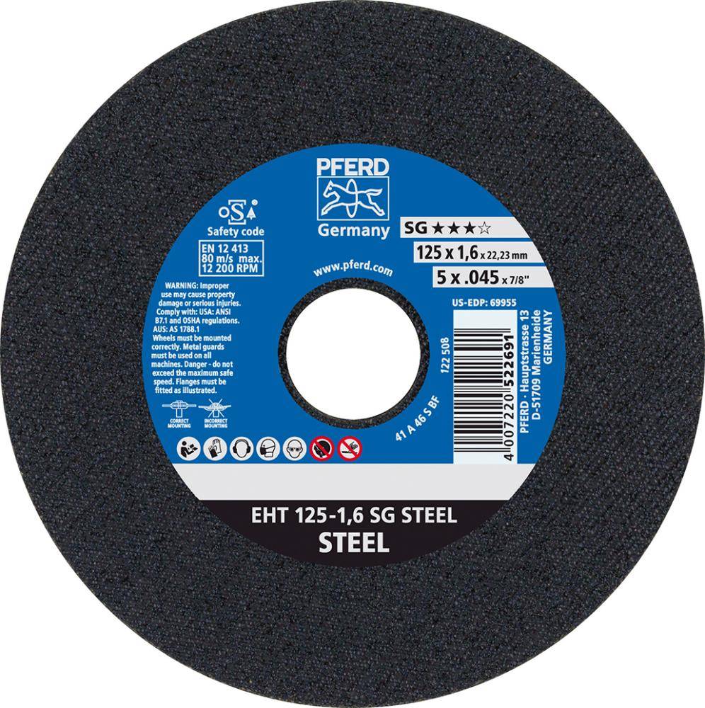 Trennscheibe gerade A46SSG 125x1,6mm PFERD - Artikel: 4007220522691