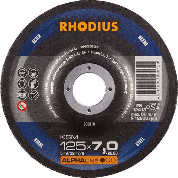 Schruppscheibe KSM 125 x 7,0mm Stahl Rhodius - Artikel: 4011890000120