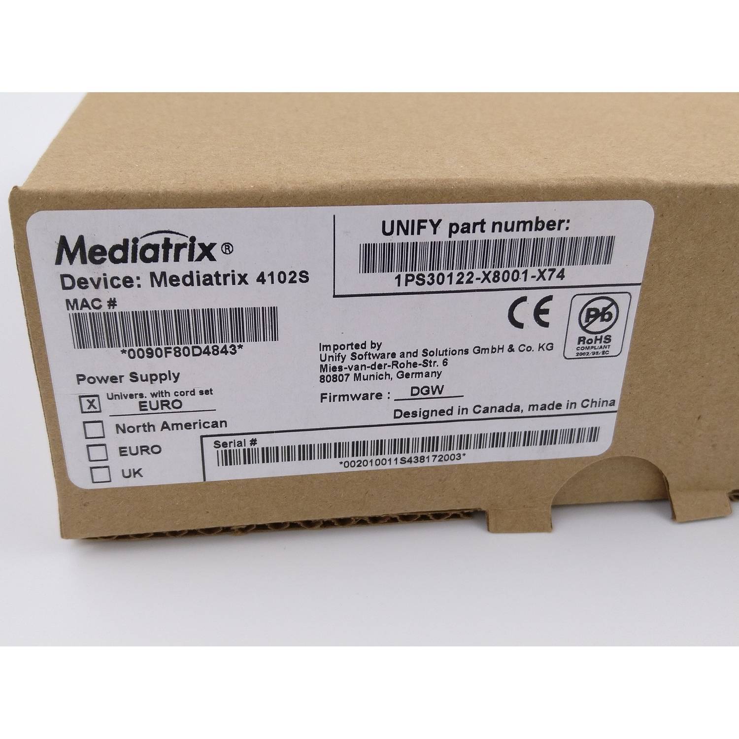 UNIFY Mediatrix 4102 - 2 Port Analog Interface IP a/b Wandler L30220-D600-A214-3