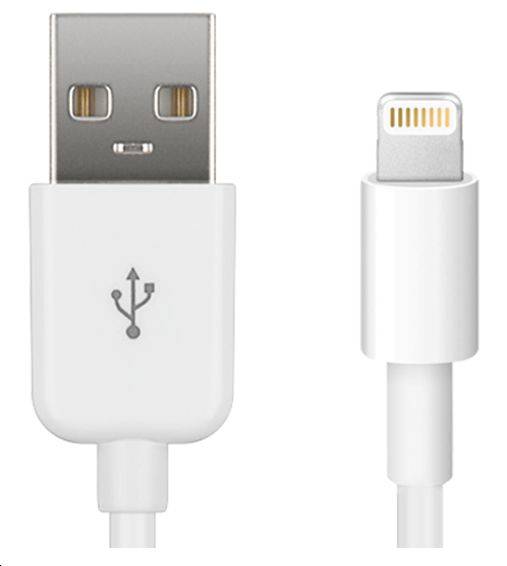 MicroConnect Lightning Cable MFI 0,5m White 8Pin Lightning - USB A Male Charging & Syncing, 2.4A-0