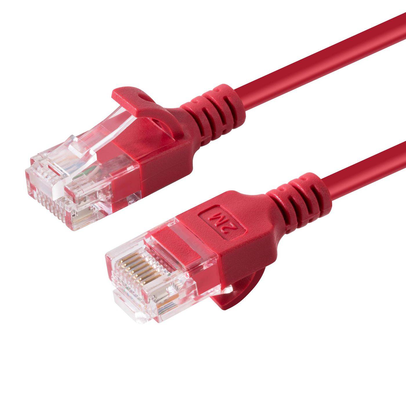 MicroConnect U/UTP CAT6A Slim 2M Red Unshielded Network Cable, LSZH 4x2xAWG 28 CU, OD : 3.6mm-0