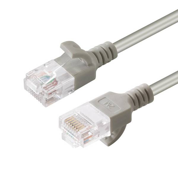 MicroConnect U/UTP CAT6 0.25M Grey Slim Unshielded Network Cable, PVC, 4x2xAWG 30/7 CU, OD : 3.6mm
