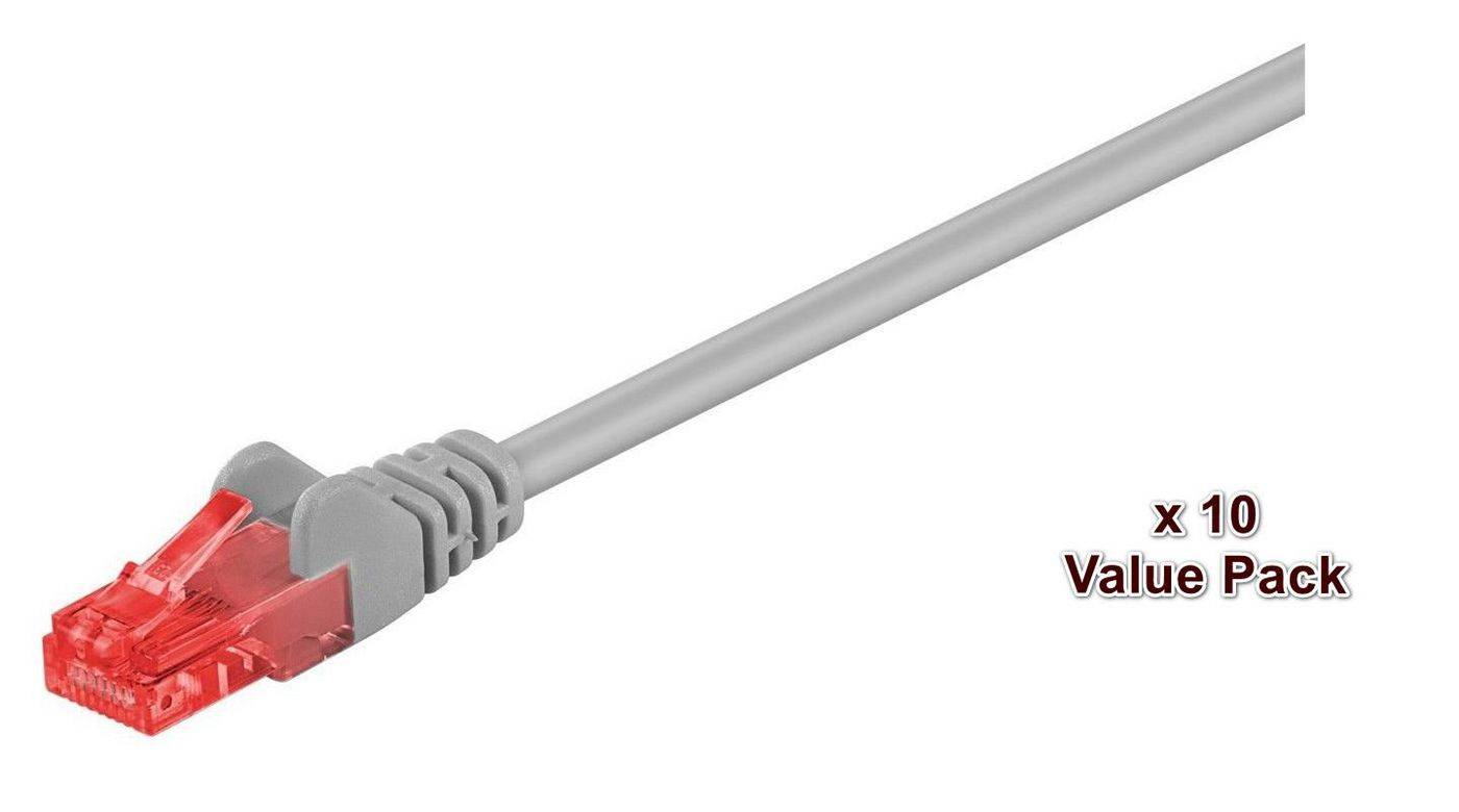 MicroConnect U/UTP CAT6 0.5M Grey 10 Pack 1 pcs. = 10 pcs. in one bag AWG 26, PVC