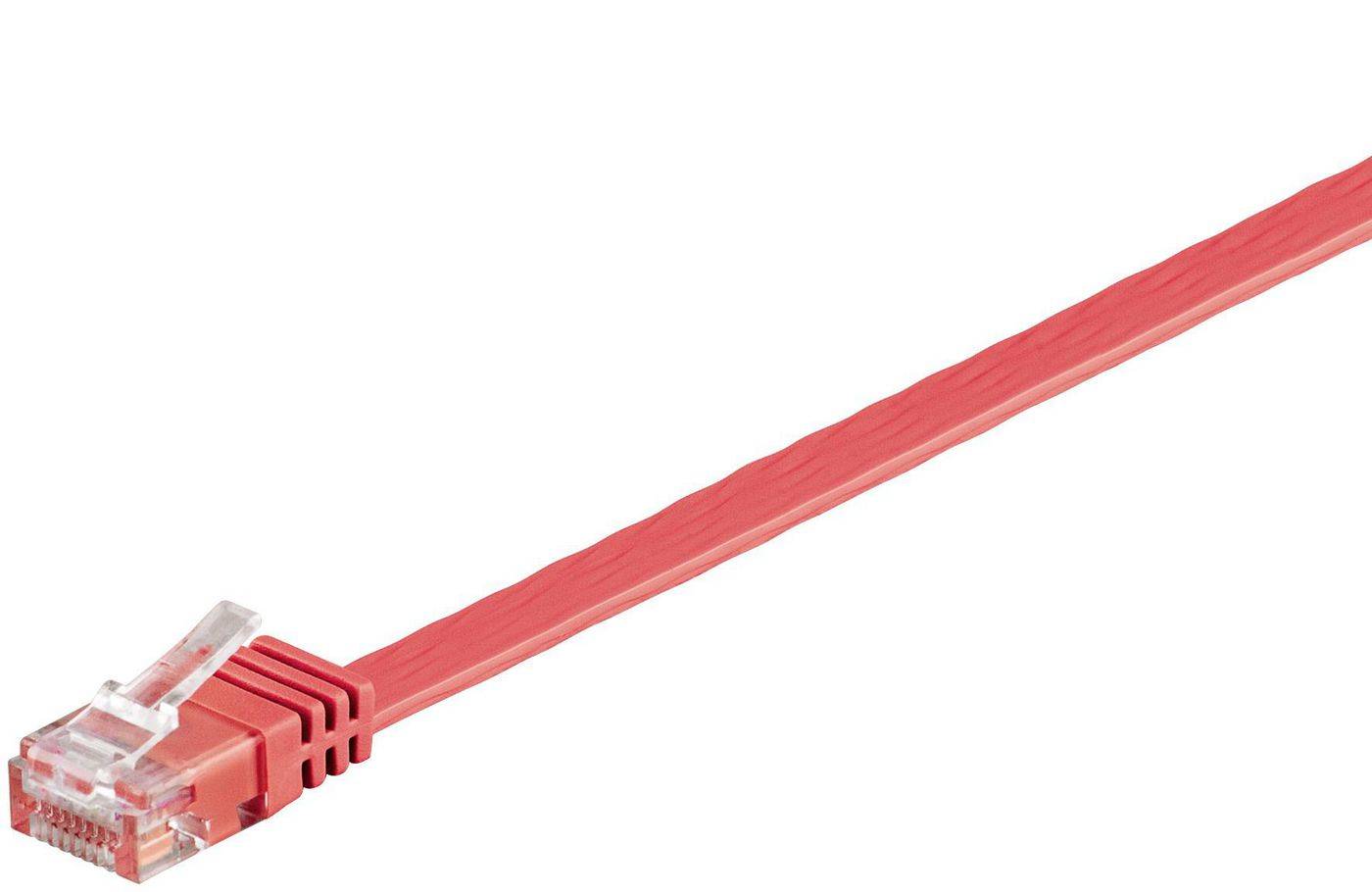 MicroConnect U/UTP CAT6 1M Red Flat Unshielded Network Cable, PVC, 4x2xAWG 32/7 CU-0