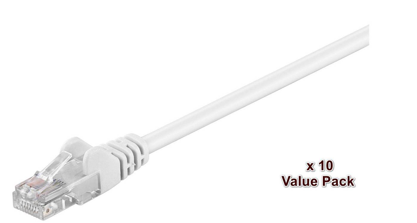 MicroConnect U/UTP CAT5e 2m White 10 Pack 1 pcs. = 10 pcs. in one bag PVC, 4x2xAWG 26 CCA