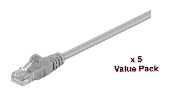 MicroConnect U/UTP CAT5e 15M Grey 5 Pack 1 pcs. = 5 pcs. in one box PVC, 4x2xAWG 26 CCA