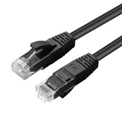 MicroConnect U/UTP CAT5e 1M Black PVC Unshielded Network Cable, PVC, 4x2xAWG 26 CU-0