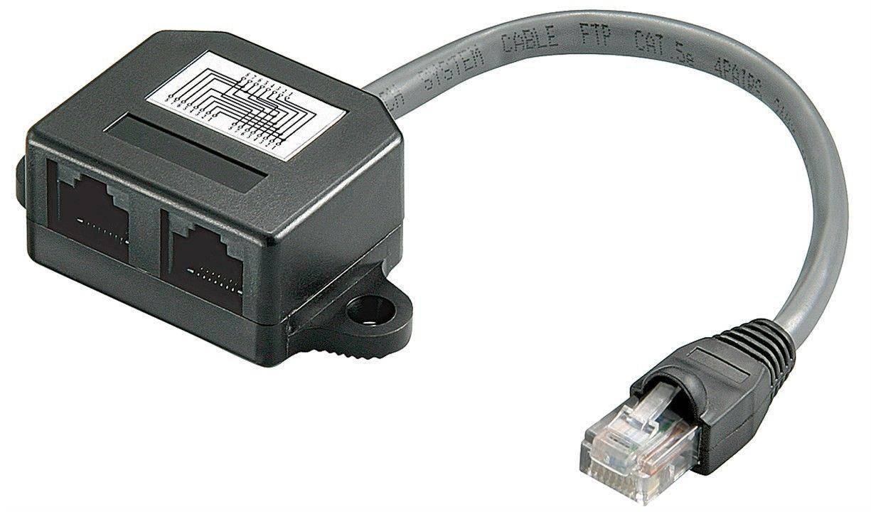 MicroConnect Cable splitter (Y-adapter) RJ45-2xRJ45 M/F 8P Pinout: 1:1, 15cm Cable-0
