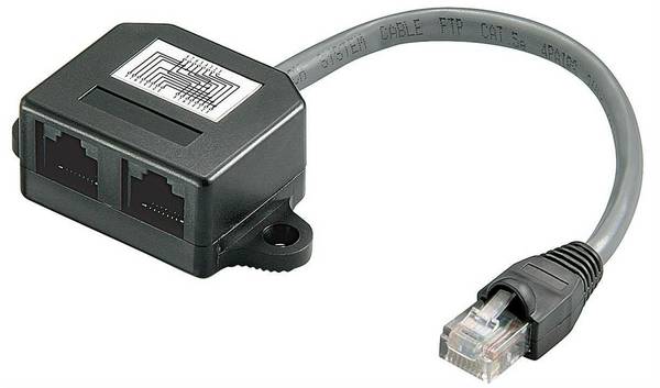 MicroConnect Cable splitter (Y-adapter) RJ45-2xRJ45 M/F 8P Pinout: 1:1, 15cm Cable