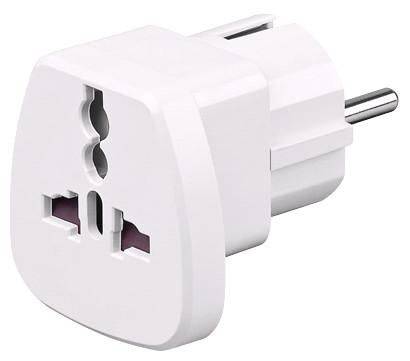 MicroConnect Universal Travel adapter white work to UK, US, DK, CH, IT. This adapter doesn't convert line voltage!-0