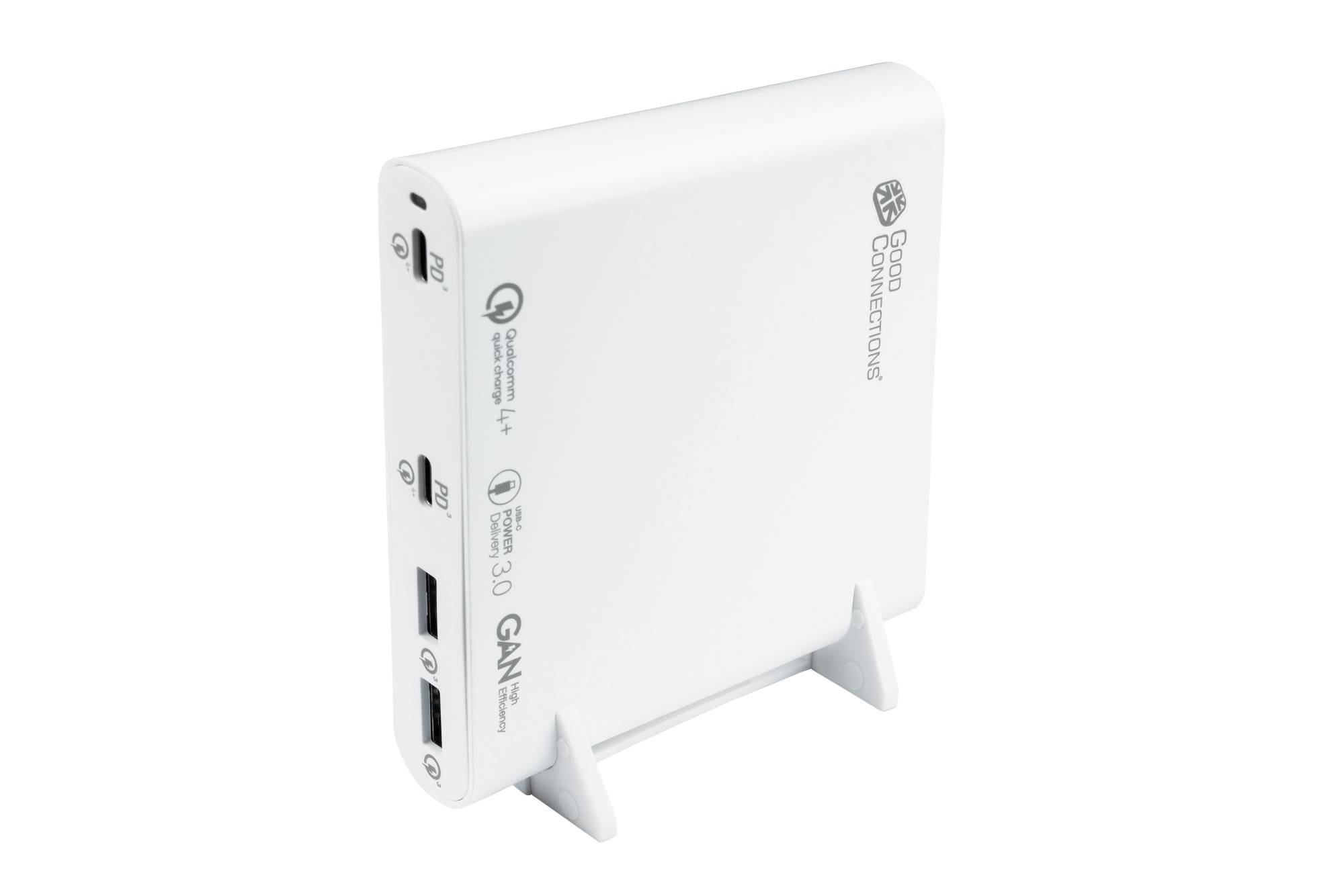 USB-Desktop-Schnellladestation 120W mit GaN-Technologie, 4-Port (2x USB-C™ und 2x USB-A)weiß, Good Connections®-2