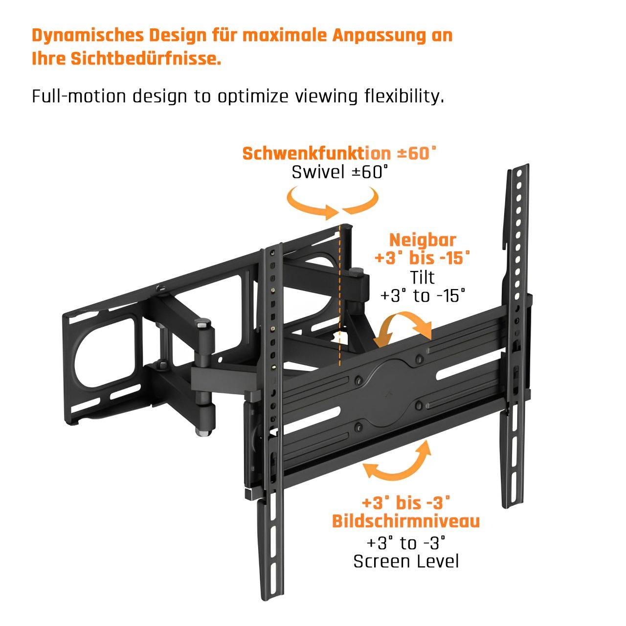 TV Wandhalterung 32 - 70 Zoll vollbeweglich-3